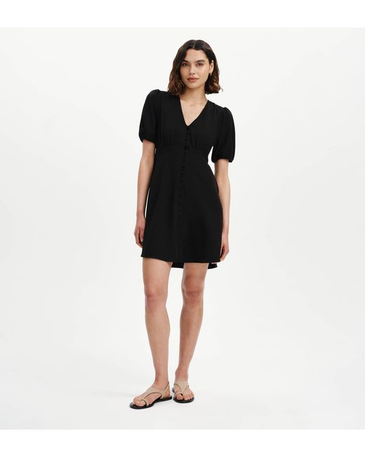 Finery London Black Ensley Button Through Short Dress