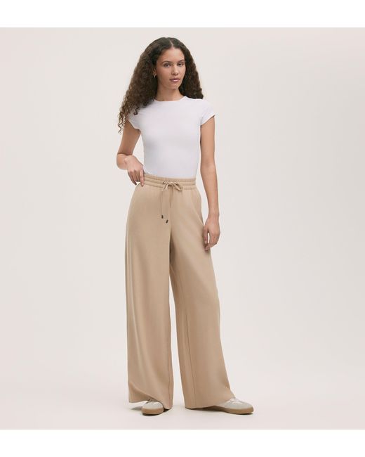 Finery London Natural Dixie Wide Leg Trousers