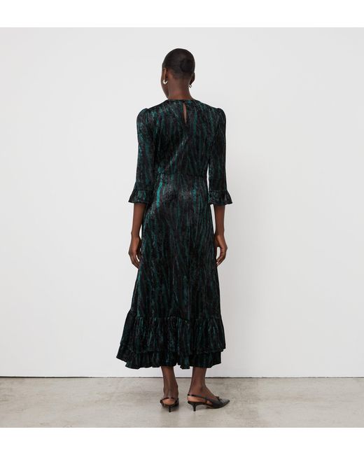 Finery London Black Rosaline Velvet Midi Dress