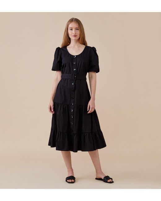 Finery London Black Aila Midi Dress