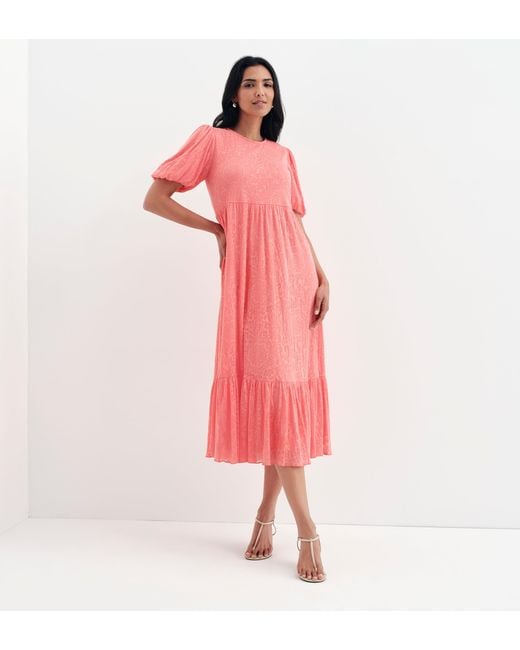 Finery London Pink Yasmine Jersey Midi Dress