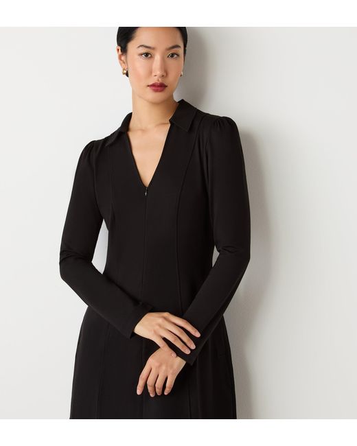 Finery London Black Bethany Ponte Jersey Midi Dress