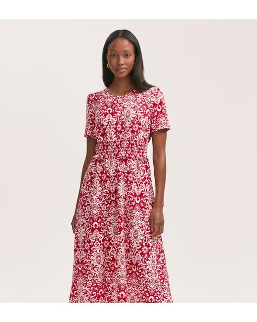 Finery London Pink Irini Crepe Midi Dress