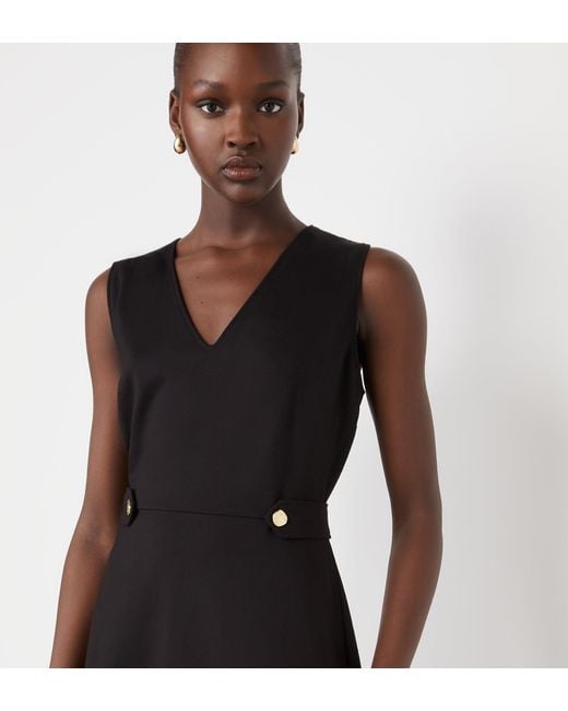 Finery London Black Lori Ponte Jersey Knee Length Dress