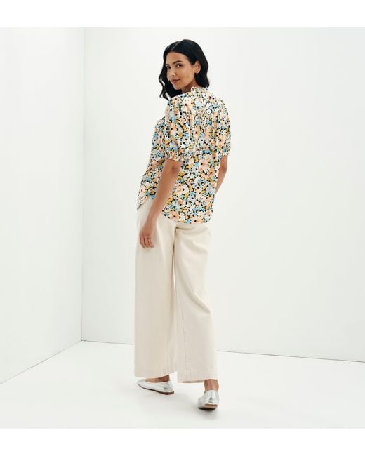 Finery London Multicolor Macie Shirred Yoke Puff Sleeve Top