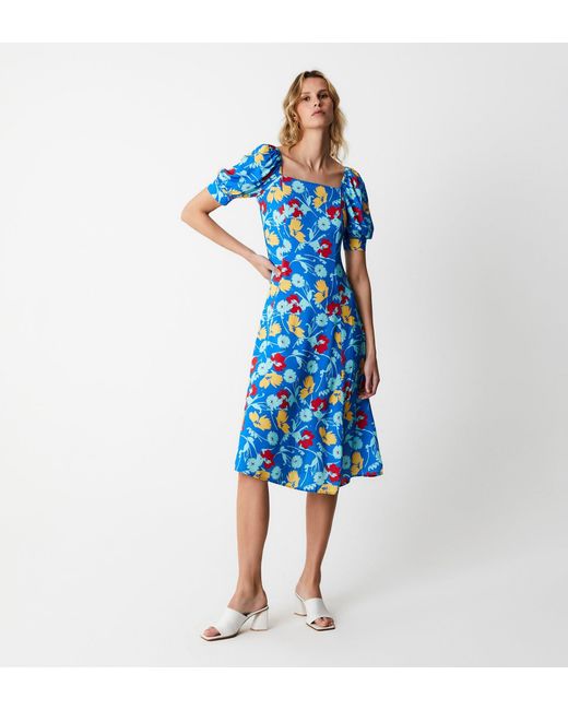 Finery London Blue Barnett Knee Length Dress