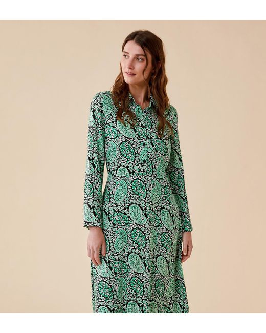 Finery London Green Ophelia Midi Viscose Dress