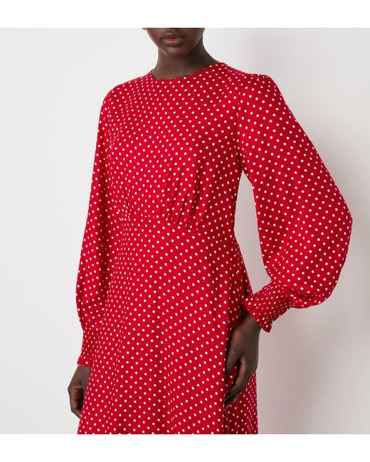 Finery London Red Kimmy Polka Dot Midi Dress