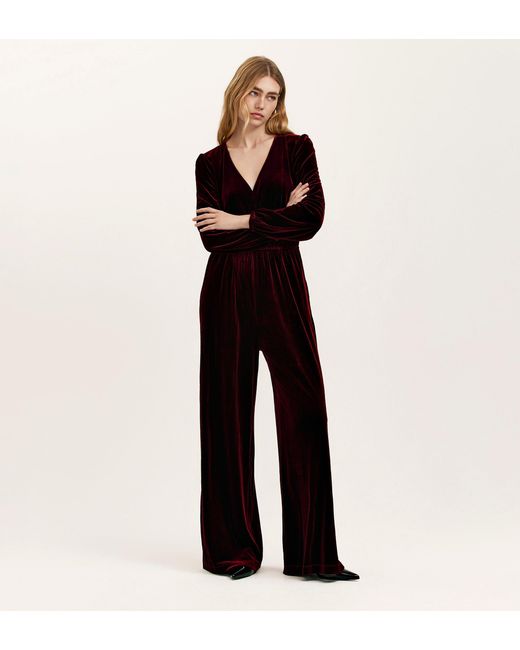 Finery London Black Anna Velvet Jumpsuit