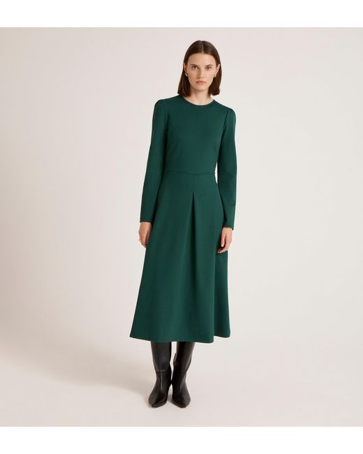 Finery London Green Carla Ponte Jersey Midi Dress