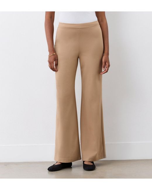 Finery London White Reyna Ponte Jersey Wide Leg Trousers