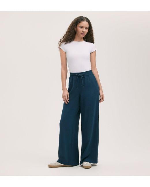 Finery London Blue Dixie Wide Leg Trousers