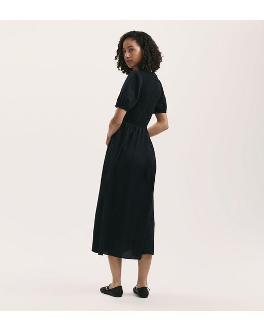Finery London Black Jamilla Cotton Midi Dress