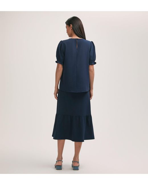 Finery London Blue Charlie Crepe T-Shirt