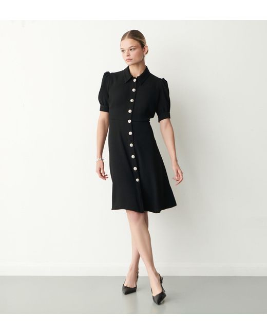 Finery London Black Ebony Knee Length Dress