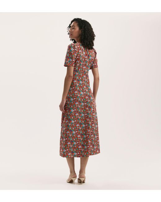 Finery London Brown Marie Crepe Midi Tea Dress