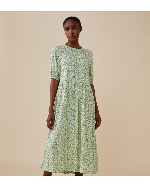 Finery London Green Florence Print Midi Dress