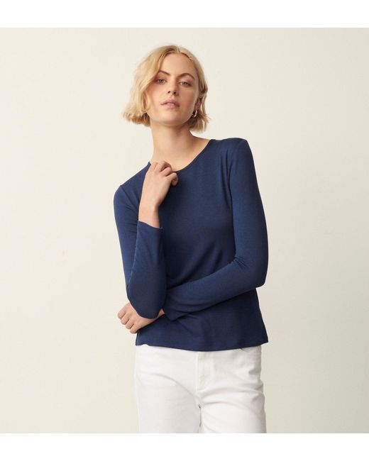 Finery London Blue Sandy Long Sleeve Top