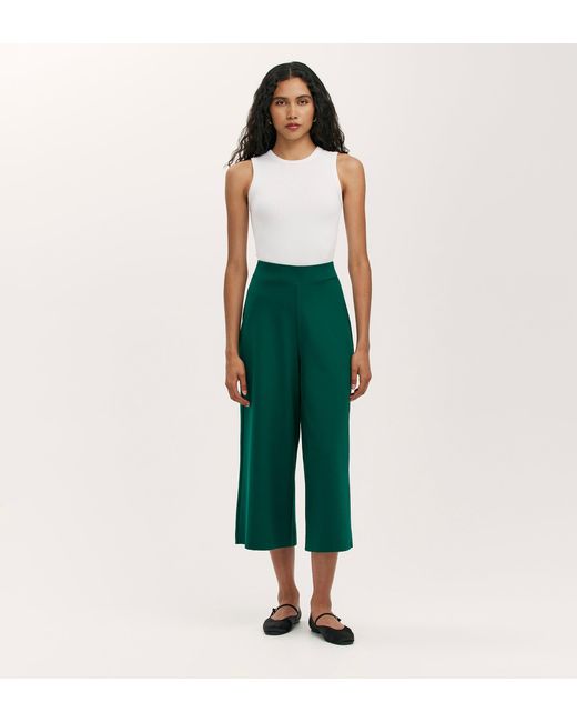 Women's Green Miribel Ponte Jersey Wide Leg Trousers