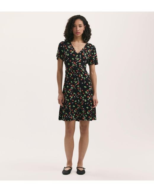 Finery London Black Misha Jersey Short Tiered Dress