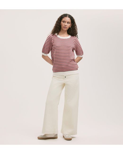 Finery London Red Rita Short Sleeve Top