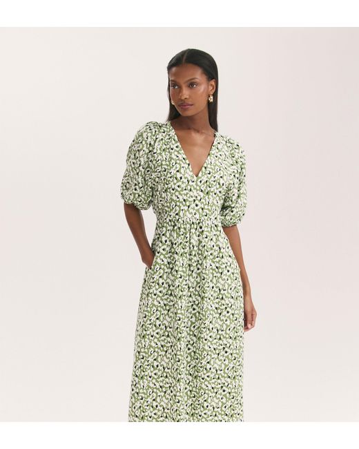 Finery London Green Katie Midi Smock Dress