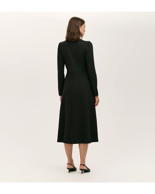 Finery London Black Gilly Ponte Jersey Midi Dress