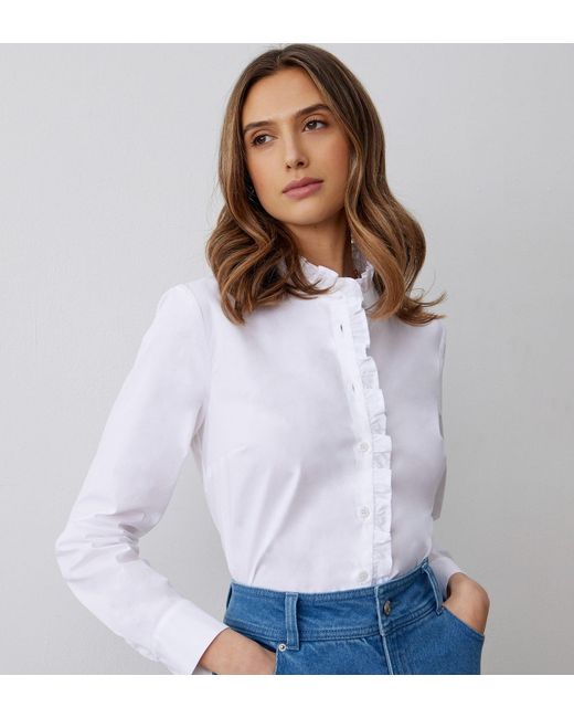 Finery London White Sabrina Ruffle Shirt