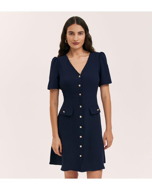 Finery London Blue Lucille Midi Dress