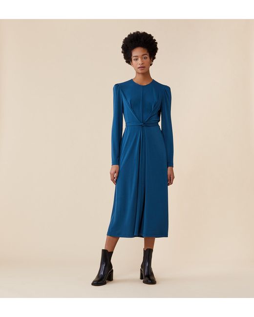 Finery London Blue Orla Midi Dress