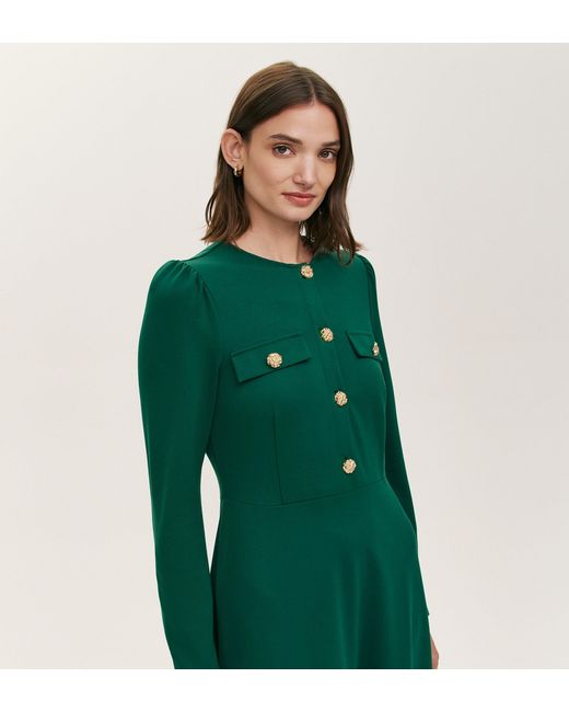 Finery London Green Gilly Ponte Jersey Midi Dress