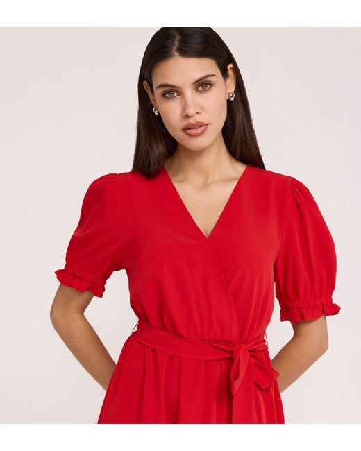 Finery London Red Everleigh Crepe Midi Dress