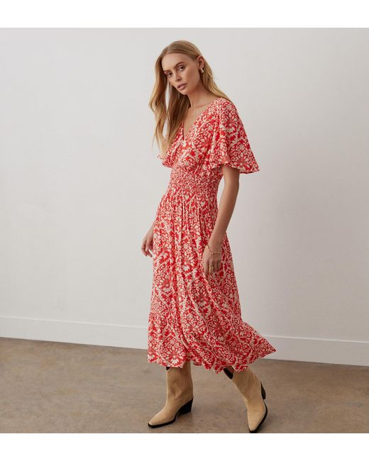 Women's Red Nessa Midi Dress