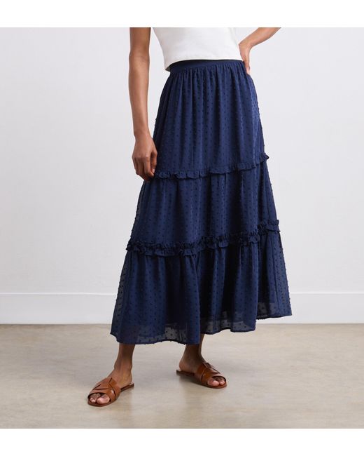 Finery London Blue Everley Midi Skirt