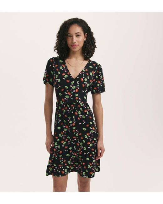 Finery London Black Misha Jersey Short Tiered Dress