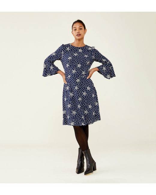 Finery London Blue Quinn Midi Dress