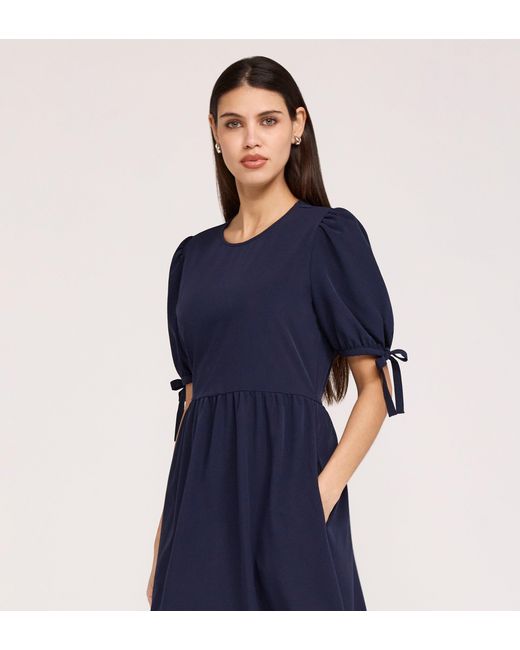 Finery London Blue Jessa Crepe Midi Tiered Dress