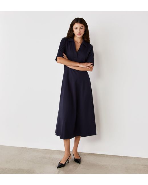 Finery London Blue Trinity Ponte Jersey Midi Dress