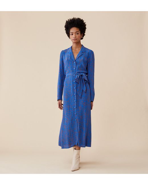 Finery London Blue Willow Midi Dot Dress