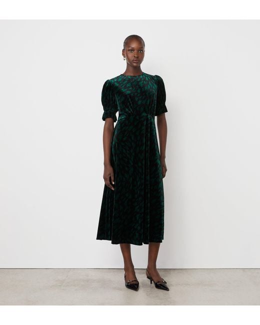 Finery London Black Mela Velvet Midi Dress