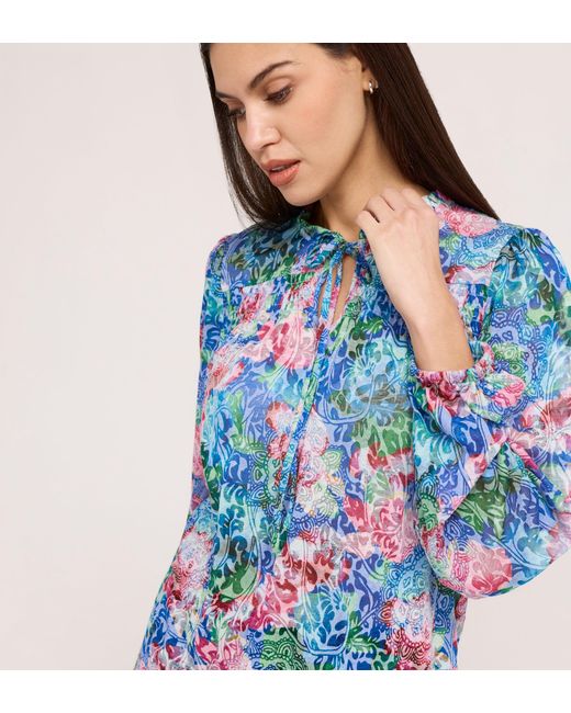 Finery London Blue Lizzie Jersey Blouse