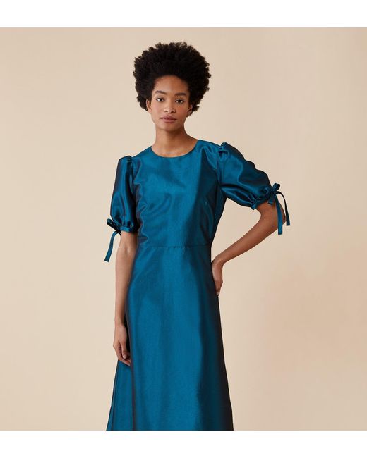 Finery London Blue Mika Midi Dress