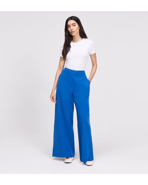 Women's Blue Apollo Wide Leg Tailored Trousers