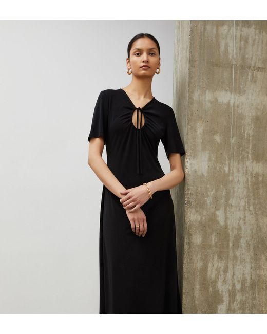 Women's Black Alice Jersey Crepe Midi Dress
