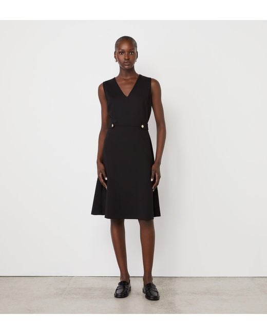 Finery London Black Lori Ponte Jersey Knee Length Dress