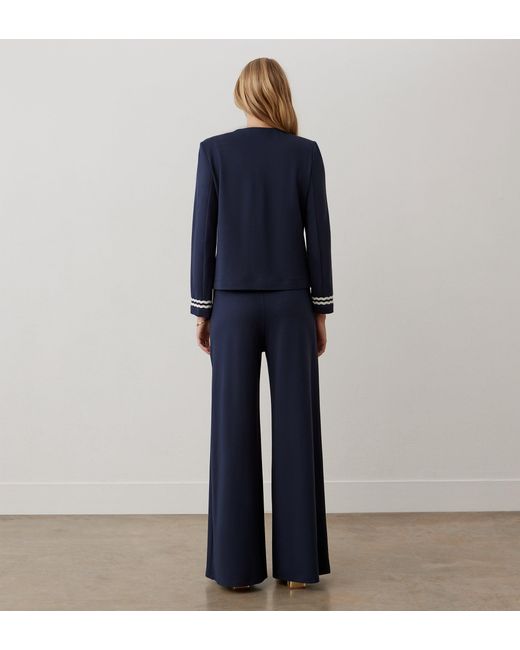 Finery London Blue Molly Ponte Jersey Jacket