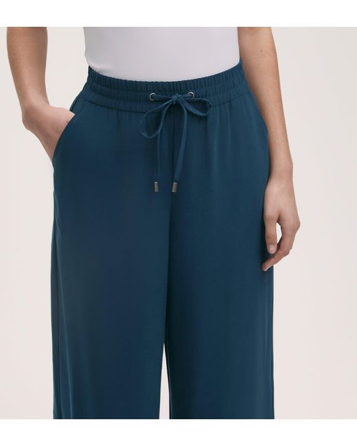 Finery London Blue Dixie Wide Leg Trousers