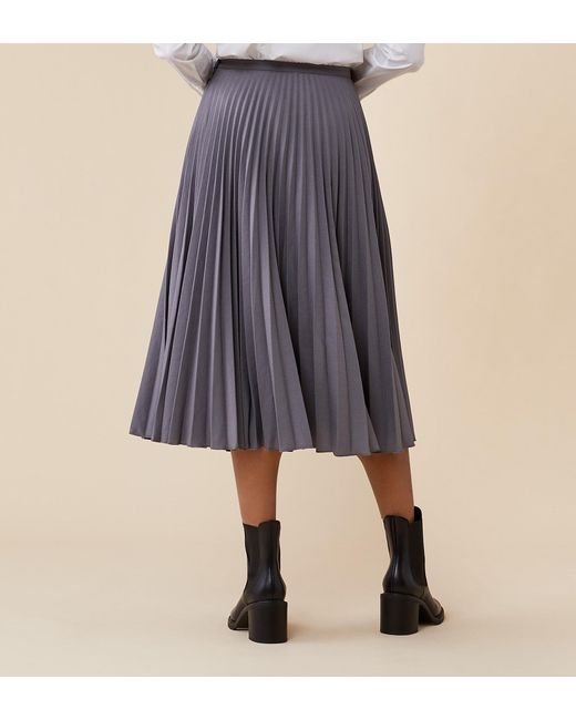 Finery London Blue Lottie Midi Skirt