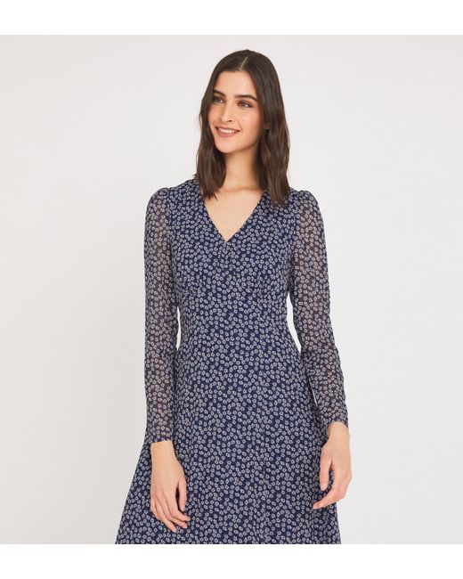 Finery London Blue Hanna Midi Dress