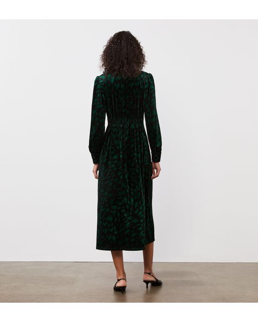 Finery London Black Layla Velvet Midi Dress